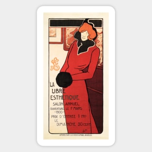 LA LIBRE ESTHETIQUE Annual Beauty Exhibition Vintage Belgian Exposition Advertisement Sticker